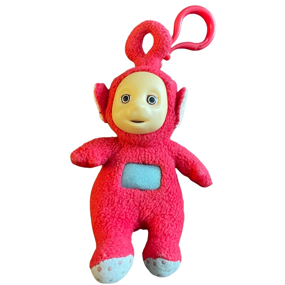 Vintage Teletubbies Keychains Po Red Zippered Coin Purse Pouch 90s